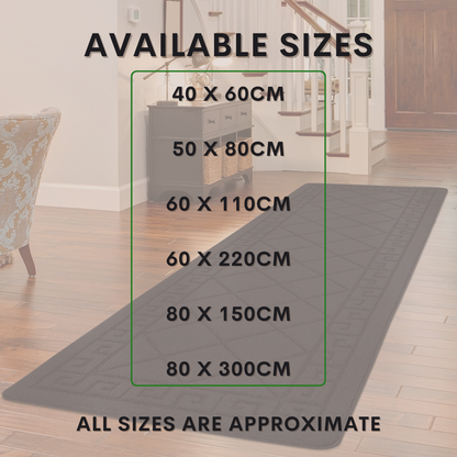 Non-Slip Geometric Gel Mat Greek Style Hallway Rug Runner Kitchen Floor Mat Size