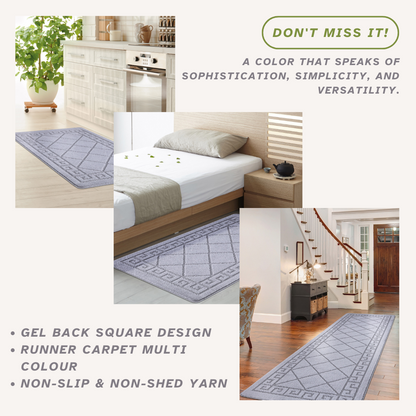 Non-Slip Geometric Gel Mat Greek Style Hallway Rug Runner Kitchen Floor Mat Size
