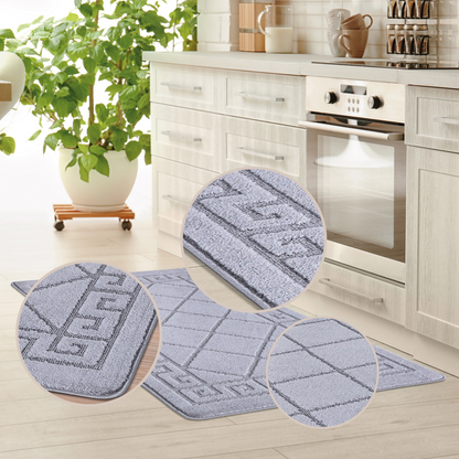 Non-Slip Geometric Gel Mat Greek Style Hallway Rug Runner Kitchen Floor Mat Size