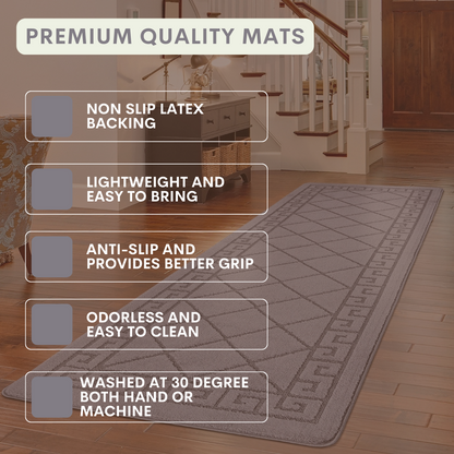 Non-Slip Geometric Gel Mat Greek Style Hallway Rug Runner Kitchen Floor Mat Size