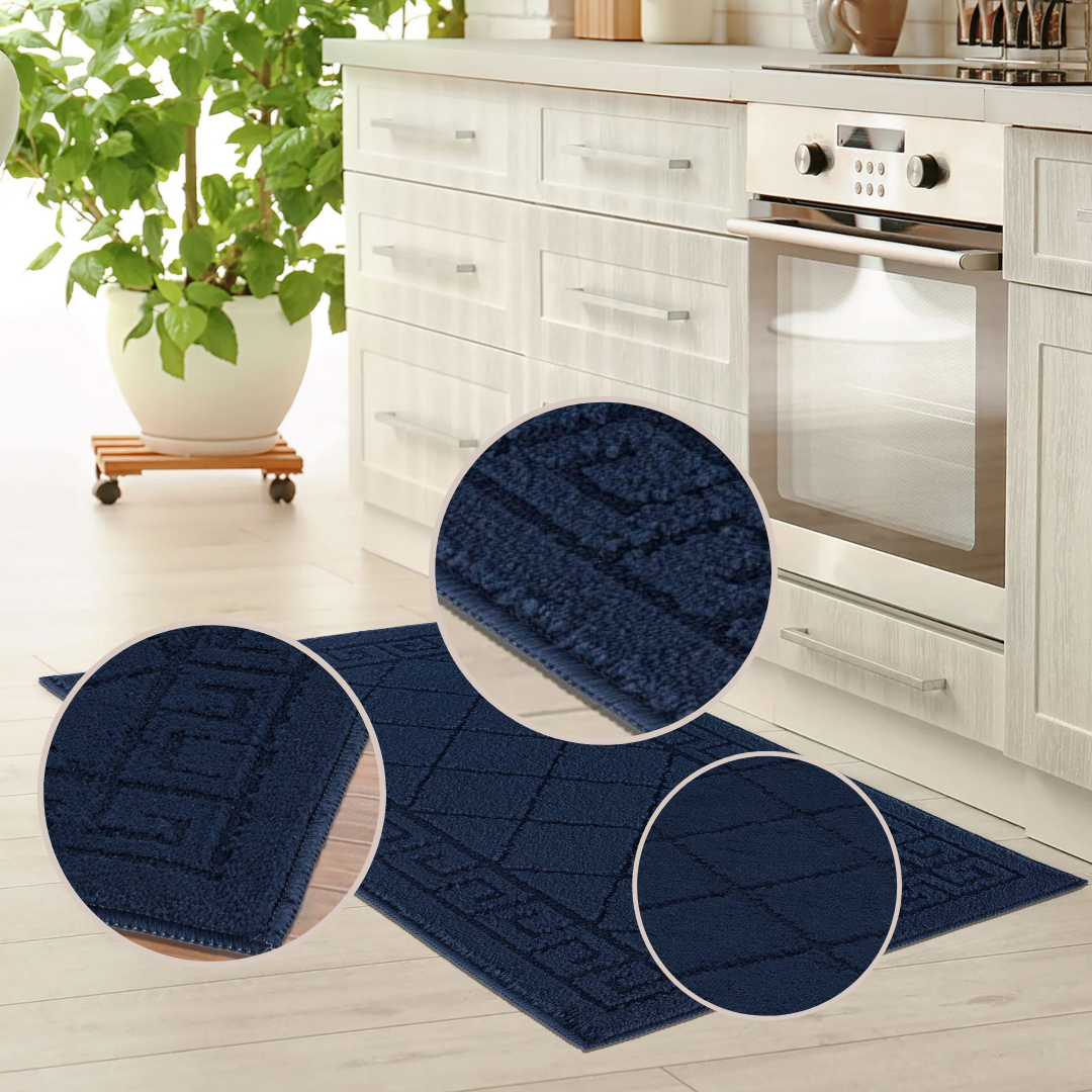 Non-Slip Geometric Gel Mat Greek Style Hallway Rug Runner Kitchen Floor Mat Size