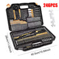 246PCS Professional Drill Bit & Screwdriver Bit Set  Titanium Coated HSS Drill Bits for Wood, Metal & Masonry with Magnetic Bit Holder & Storage Case