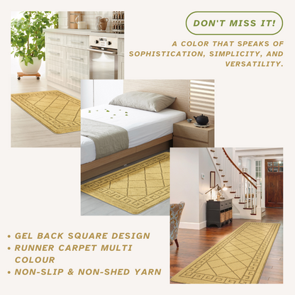 Non-Slip Geometric Gel Mat Greek Style Hallway Rug Runner Kitchen Floor Mat Size