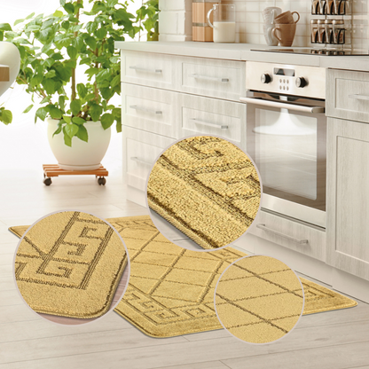 Non-Slip Geometric Gel Mat Greek Style Hallway Rug Runner Kitchen Floor Mat Size