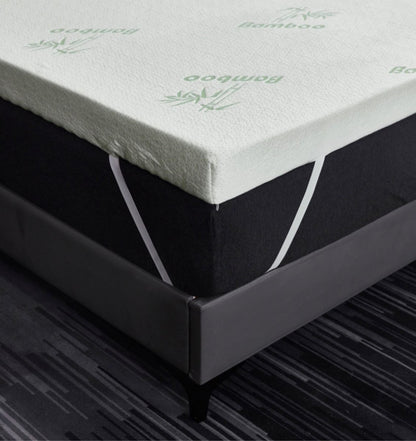 2 & 4 Inch Thick Bamboo Foam Mattress Topper 5 Zone Mattress Enhancer