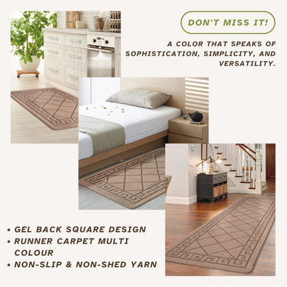 Non-Slip Geometric Gel Mat Greek Style Hallway Rug Runner Kitchen Floor Mat Size