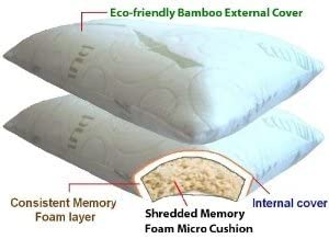 Bamboo Memory Foam Pillow Thick Soft Cosy Comfortable