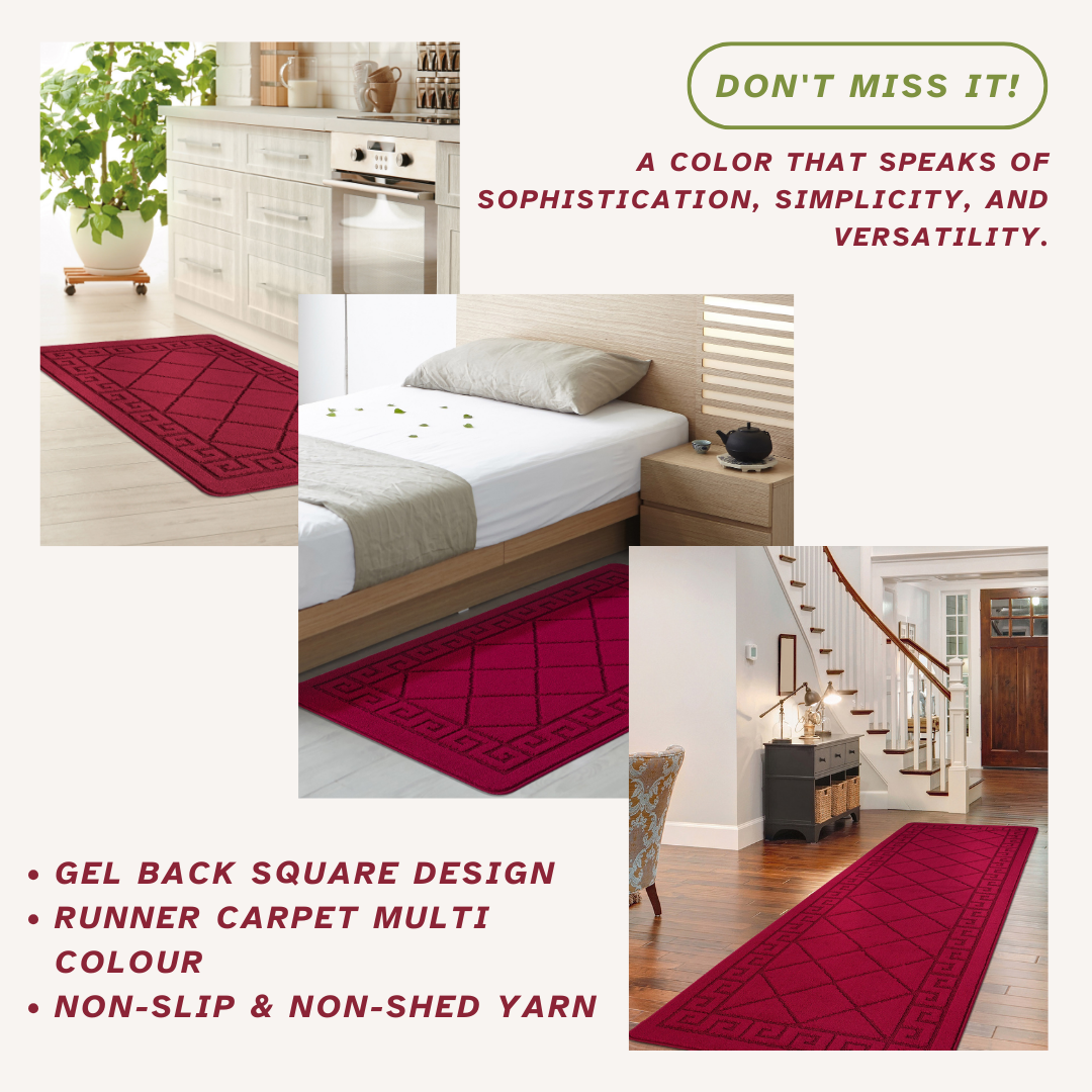 Non-Slip Geometric Gel Mat Greek Style Hallway Rug Runner Kitchen Floor Mat Size