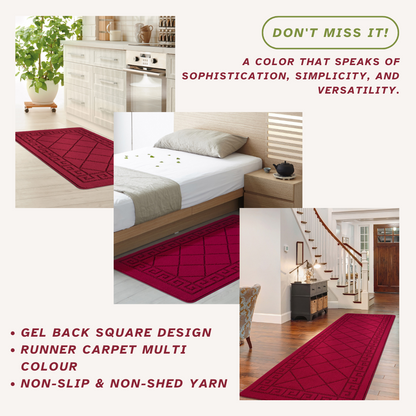 Non-Slip Geometric Gel Mat Greek Style Hallway Rug Runner Kitchen Floor Mat Size