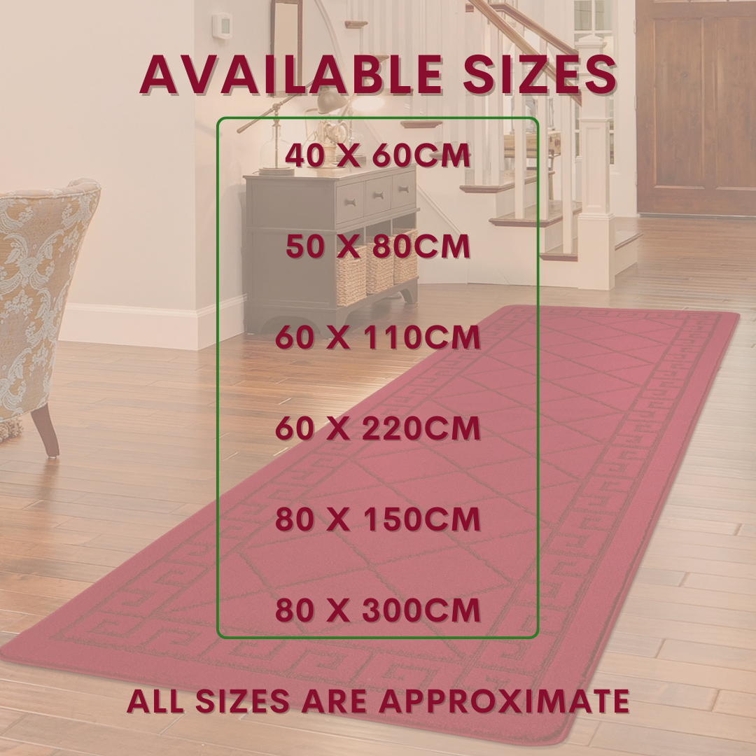 Non-Slip Geometric Gel Mat Greek Style Hallway Rug Runner Kitchen Floor Mat Size