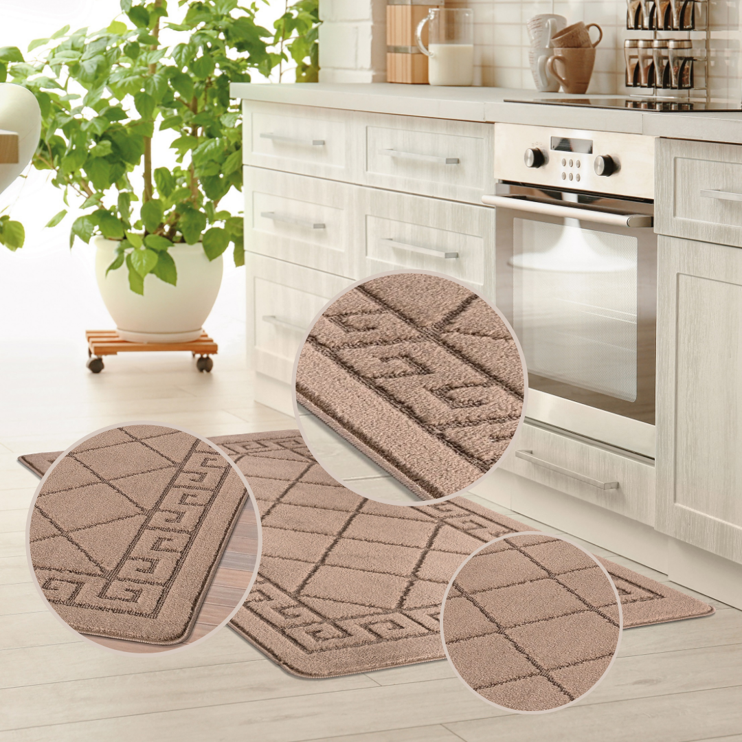 Non-Slip Geometric Gel Mat Greek Style Hallway Rug Runner Kitchen Floor Mat Size