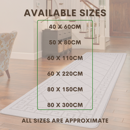 Non-Slip Geometric Gel Mat Greek Style Hallway Rug Runner Kitchen Floor Mat Size