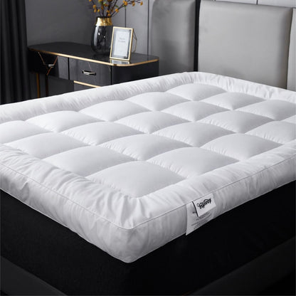 10cm Thick Microfiber Mattress Topper Hotel Quality Enhancer With Corner Straps