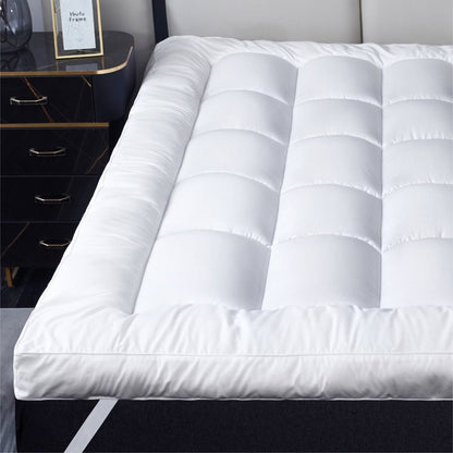 10cm Thick Microfiber Mattress Topper Hotel Quality Enhancer With Corner Straps