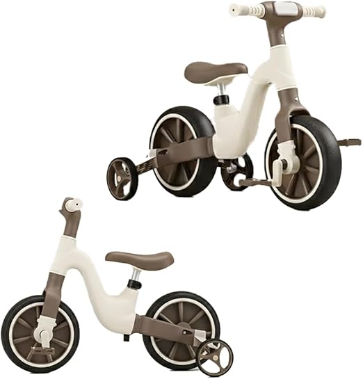 2 in 1 Toddler Balance Bike with Removable Basket  Adjustable 4 Wheel Training Bike for 1 Year Old Boys & Girls, Chainless First Ride On Bike for 12 24 Months
