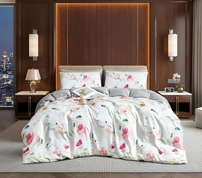 Luxury Microfiber Duvet Cover Set 3 Piece  Ultra Soft Breathable Quilt Cover with Hidden Zipper Closure  Lightweight Hypoallergenic Bedding Set with 2 Pillowcases