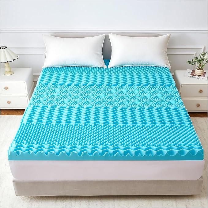 7 Zone Memory Foam Mattress Topper  Cooling  Mattress Enhancer  Breathable Pressure Relief Mattress Pad for Back Support