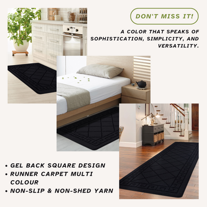 Non-Slip Geometric Gel Mat Greek Style Hallway Rug Runner Kitchen Floor Mat Size