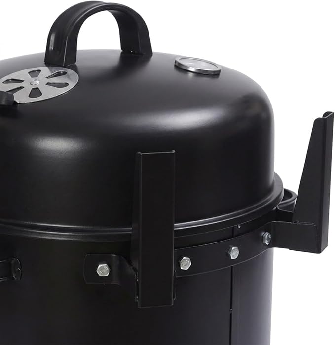 Stacker Smoker BBQ Grill & Fire Pit with Lid Thermometer  Heavy Duty Charcoal Barbecue Grill, Adjustable Air Vents, Outdoor Garden Patio Smoker & Roaster