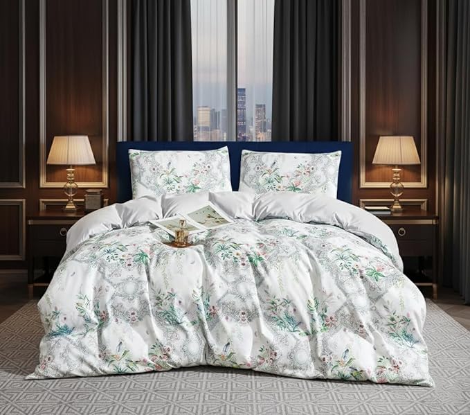 Luxury Microfiber Duvet Cover Set 3 Piece  Ultra Soft Breathable Quilt Cover with Hidden Zipper Closure  Lightweight Hypoallergenic Bedding Set with 2 Pillowcases