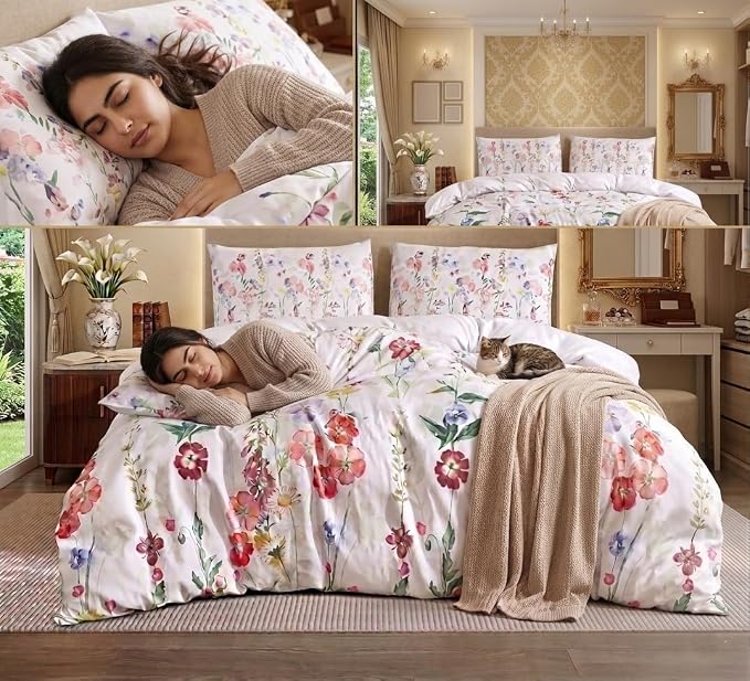 Luxury Microfiber Duvet Cover Set 3 Piece  Ultra Soft Breathable Quilt Cover with Hidden Zipper Closure  Lightweight Hypoallergenic Bedding Set with 2 Pillowcases