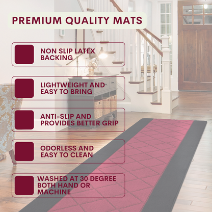 Non-Slip Gel Mat Greek Style Geometric Hallway Rug Runner Kitchen Floor Mat Uk