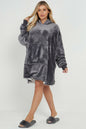 Ladies Oversized Hoodie Sherpa Fleece Soft Cosy Warm Thermal Hooded Sweatshirt