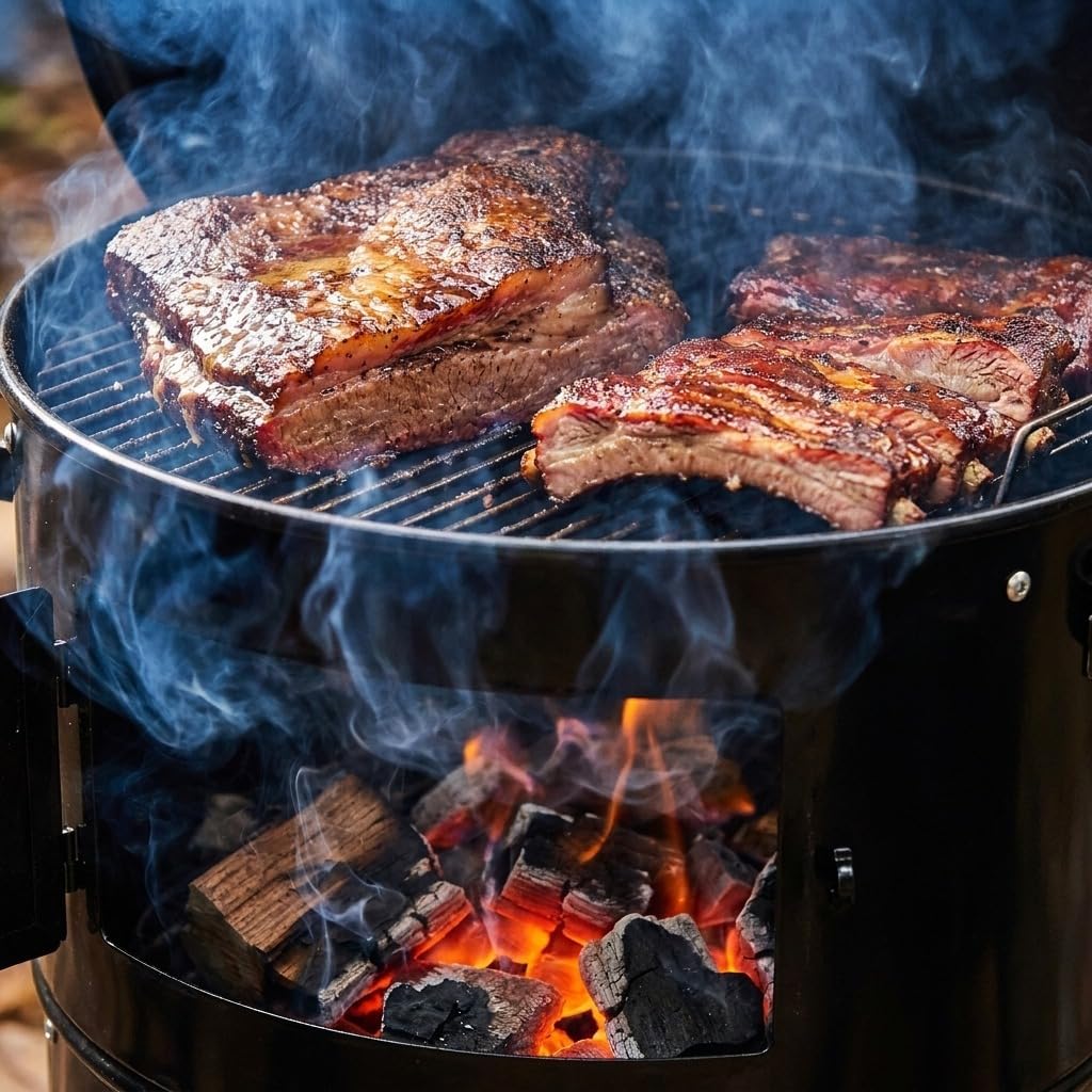 Stacker Smoker BBQ Grill & Fire Pit with Lid Thermometer  Heavy Duty Charcoal Barbecue Grill, Adjustable Air Vents, Outdoor Garden Patio Smoker & Roaster