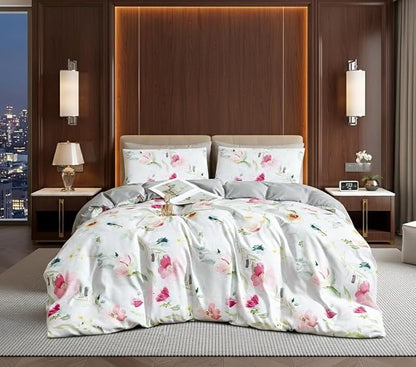 Luxury Microfiber Duvet Cover Set 3 Piece  Ultra Soft Breathable Quilt Cover with Hidden Zipper Closure  Lightweight Hypoallergenic Bedding Set with 2 Pillowcases