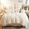 Luxury Faux Fur Shaggy Duvet Cover Set  Super Soft Plush Teddy Fleece Bedding Set with Matching Pillowcase  Warm Winter Bed Linen