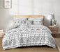Printed Microfibre Duvet Cover Set Reversible Geometric Bedding