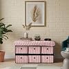 6 Drawer Ottoman Storage Bench with Velvet Cord Finish  Fabric Storage Chest, Padded Footstool Seat, Multipurpose Bedroom, Living Room & Hallway
