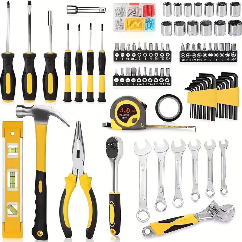 108 Piece Household Hand Tool Set with Storage Case  Home Repair, DIY Maintenance & Auto Repair Toolkit with Socket Wrenches, Screwdrivers & Essential Hand Tools