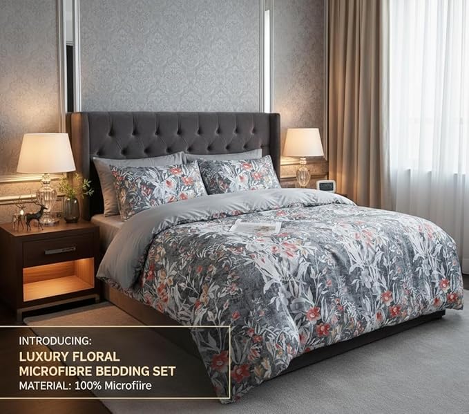 Luxury Microfiber Duvet Cover Set 3 Piece  Ultra Soft Breathable Quilt Cover with Hidden Zipper Closure  Lightweight Hypoallergenic Bedding Set with 2 Pillowcases