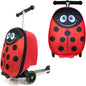 2 in 1 Kids Scooter Suitcase Cabin Approved  Foldable Ride On Travel Luggage with Non Slip Deck, Lightweight 18 Inch Carry-On Suitcase for Children 5+ Years