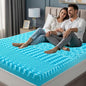 7 Zone Memory Foam Mattress Topper  Cooling  Mattress Enhancer  Breathable Pressure Relief Mattress Pad for Back Support