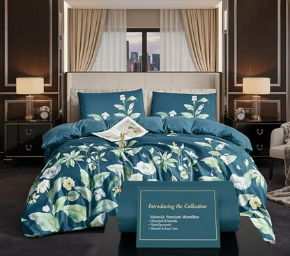 Luxury Microfiber Duvet Cover Set 3 Piece  Ultra Soft Breathable Quilt Cover with Hidden Zipper Closure  Lightweight Hypoallergenic Bedding Set with 2 Pillowcases