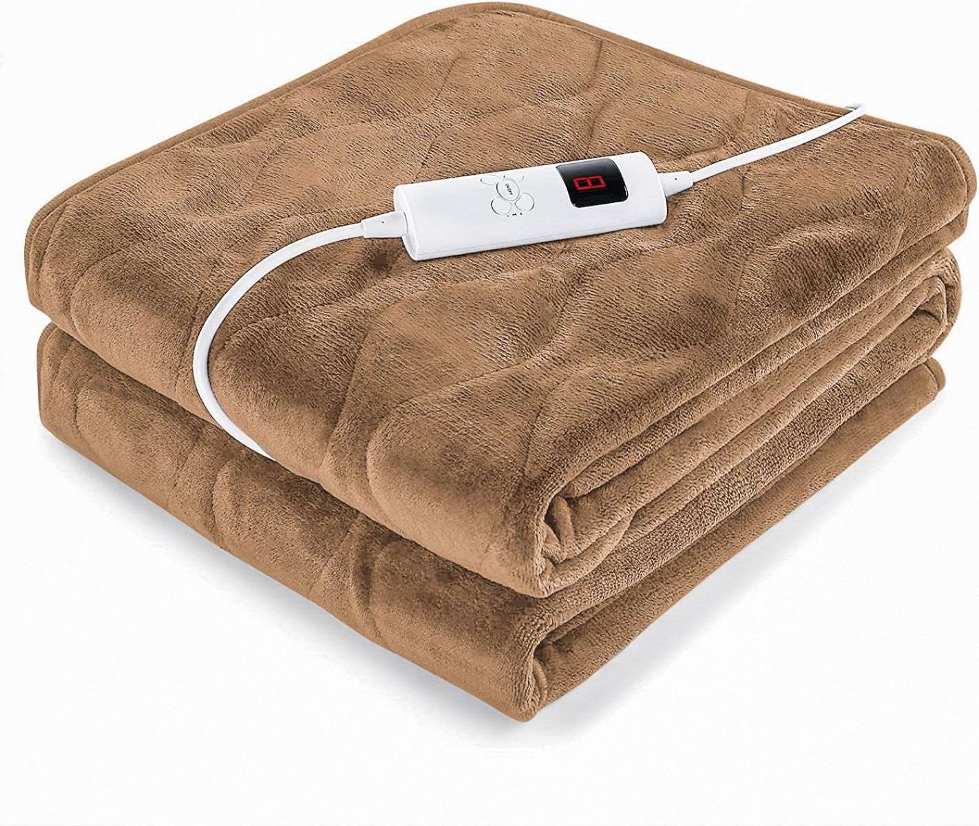 Luxurious Electric Heated Blanket With Digital Controller Soft Fleece Sofa Throw