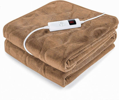 Luxurious Electric Heated Blanket With Digital Controller Soft Fleece Sofa Throw