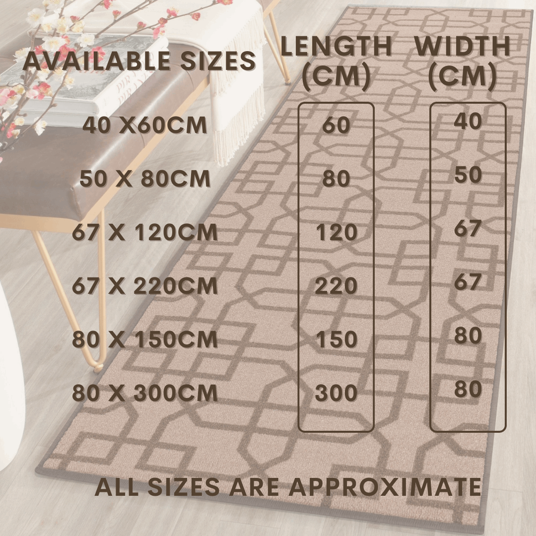 Hallway Geometric Runner Modern Kitchen Rug Non Slip Door Mat Long Floor Mats UK