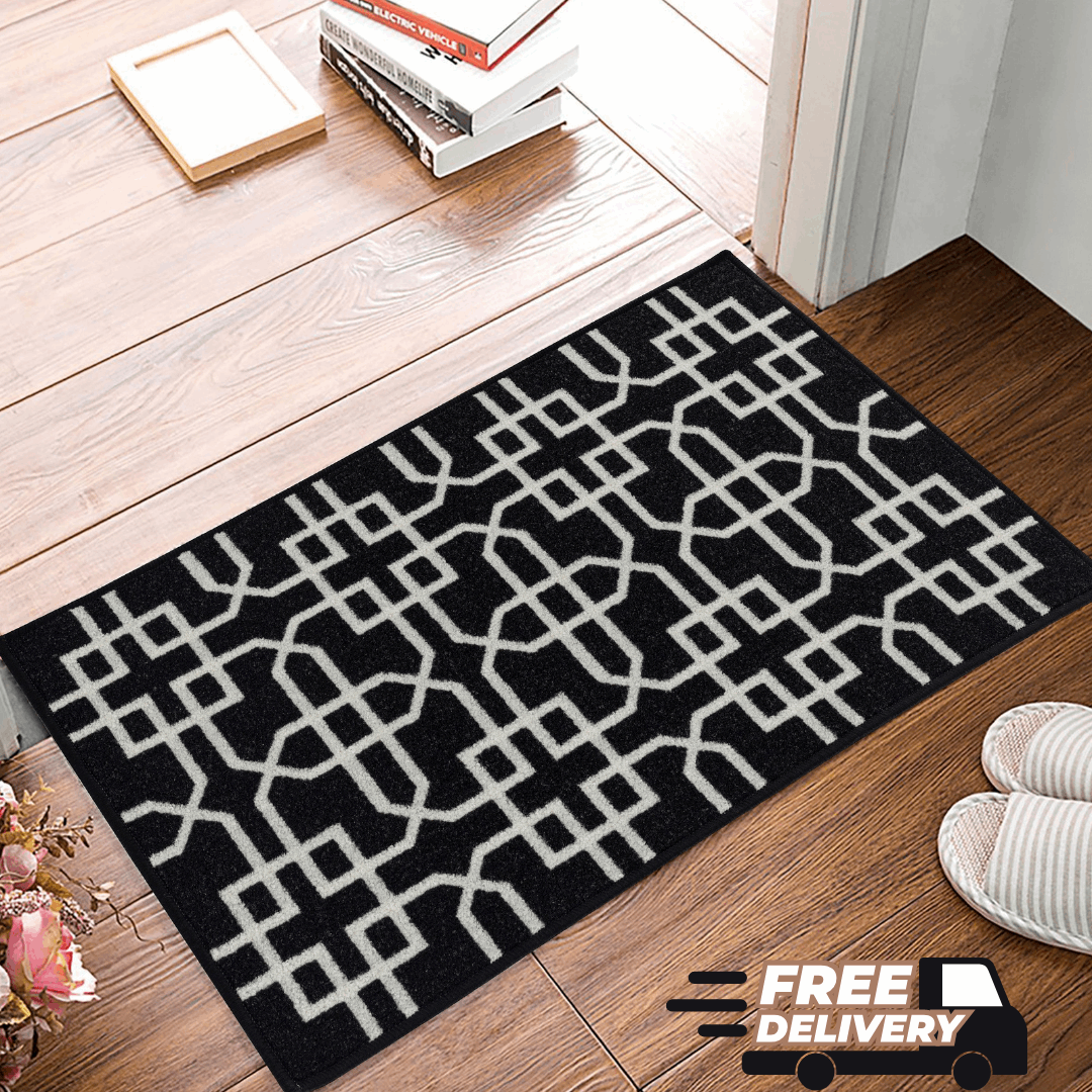 Hallway Geometric Runner Modern Kitchen Rug Non Slip Door Mat Long Floor Mats UK
