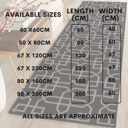 Hallway Geometric Runner Modern Kitchen Rug Non Slip Door Mat Long Floor Mats UK
