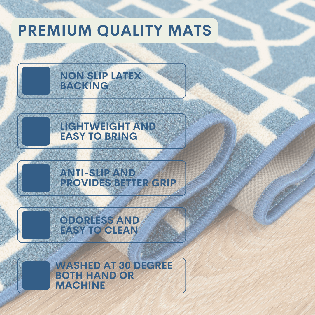 Hallway Geometric Runner Modern Kitchen Rug Non Slip Door Mat Long Floor Mats UK