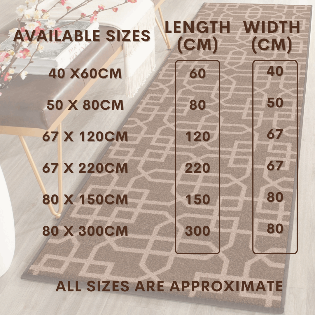 Hallway Geometric Runner Modern Kitchen Rug Non Slip Door Mat Long Floor Mats UK