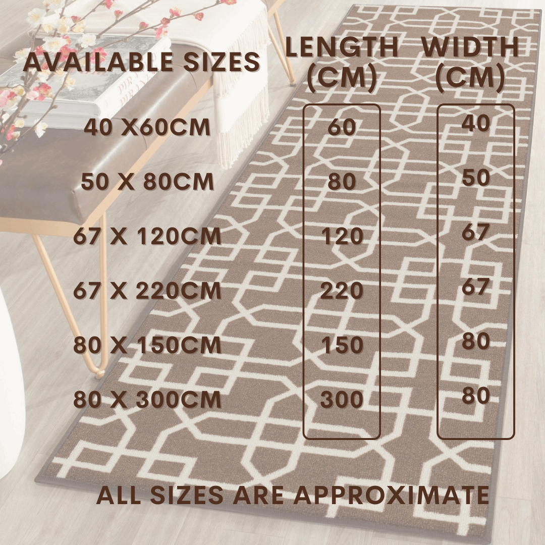 Hallway Geometric Runner Modern Kitchen Rug Non Slip Door Mat Long Floor Mats UK
