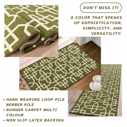 Hallway Geometric Runner Modern Kitchen Rug Non Slip Door Mat Long Floor Mats UK