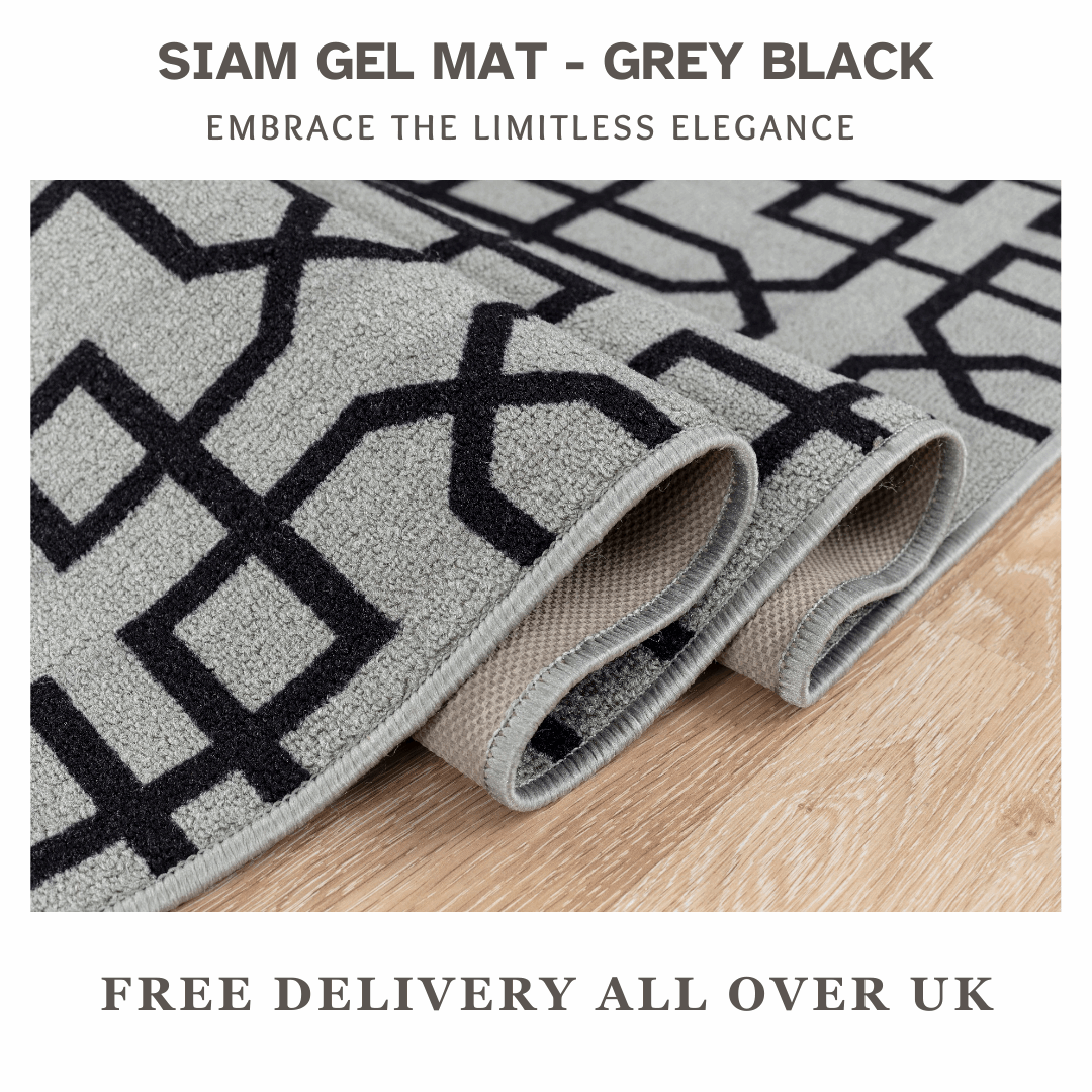 Hallway Geometric Runner Modern Kitchen Rug Non Slip Door Mat Long Floor Mats UK