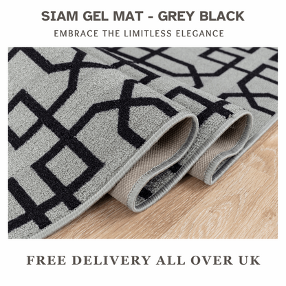 Hallway Geometric Runner Modern Kitchen Rug Non Slip Door Mat Long Floor Mats UK
