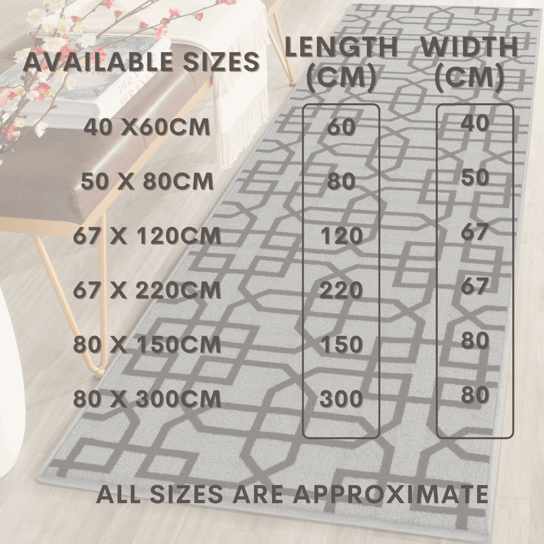 Hallway Geometric Runner Modern Kitchen Rug Non Slip Door Mat Long Floor Mats UK
