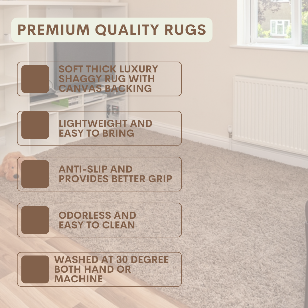 Modern Shaggy Rug Big Fluffy Carpets Floor Mats for Bedrooms Living Rooms Rug UK